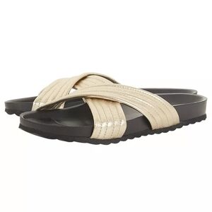 Dune London - Linate Gold Metallic Slip‎ on Sandals